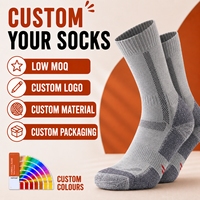 Chaussettes en laine mérinos épaisse pour hommes, chaussettes de randonnée rembourrées, chaussettes de travail en plein air pour hommes