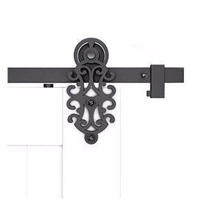 ชุดอุปกรณ์ฮาร์ดแวร์ประตูบานเลื่อนแบบโมเดิร์น WEKIS สำหรับประตูบาร์น  แข็งแรงทนทาน ผลิตจากเหล็กกล้าคาร์บอนและทองเหลือง รับน้ำหนักได้ 250 ปอนด์  พร้อมสกรูเก็บเสียง ติดตั้งง่าย - Product Image 2