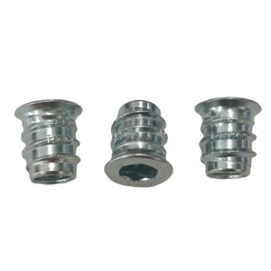 Tuerca roscada externa e interna chapada en zinc de acero al carbono M5 M6 M8, insertos de tuerca para muebles con orificio pasante para herramientas y madera - Product Image 3