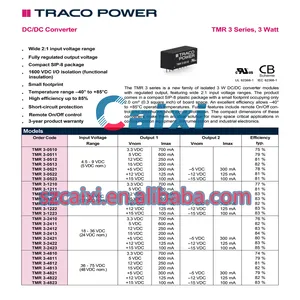 DC-DC באיכות גבוהה ממיר TMR3-1221 מודול כוח TMR3-1221-3W