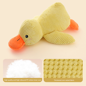 Gerçekçi Küçük Sarı Ördek Peluş Köpek Oyuncağı-Ses Çıkaran Dayanıklı Çiğnenebilir Diş Çıkarma Oyuncağı - Product Image 2