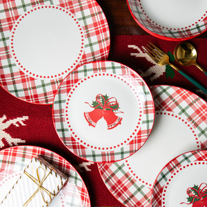 <span class=keywords><strong>Service</strong></span> de table de Noël personnalisé, peint à la main, <span class=keywords><strong>en</strong></span> céramique, grès, <span class=keywords><strong>porcelaine</strong></span> ou <span class=keywords><strong>porcelaine</strong></span> fine, 12 <span class=keywords><strong>pièces</strong></span> - Product Image 3