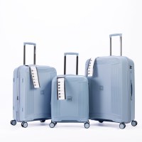 Juego de Maletas de Viaje Unisex, Ligeras, Duraderas, Expandibles, de Polipropileno, con 4 Ruedas Giratorias, Impermeables, con Candado, 3 Piezas, Elegantes