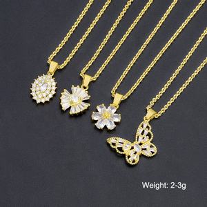 Colgante de Mariposa y Flor Chapado en Oro de 24K para Joyería de Boda, Accesorios de Joyería para Mujer - Product Image 5