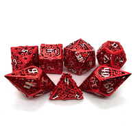 Vente en gros de dés polyédriques creux en métal de style serpent pour les jeux de table RPG et DND