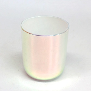 Fengjun hiện đại Ngọc trai óng ánh dưới xi lanh nến Tàu màu hồng trắng bê tông Lọ trang trí nội thất rỗng nến thơm - Product Image 4