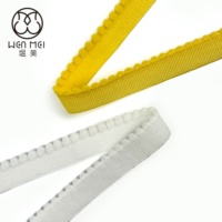 Bande élastique en nylon picot de 10 mm avec logo personnalisé Wenmei Factory, antidérapante, pour bretelles de lingerie et soutien-gorge, jacquard
