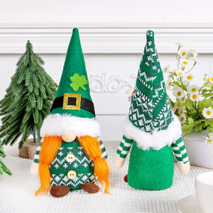 DAMAI Poupée en peluche Gnome sans visage Arc-en-ciel Trèfle porte-bonheur Leprechaun Tomte Elfe pour la Saint-Patrick, Décoration d'étagère pour Fête et Festival - Product Image 2