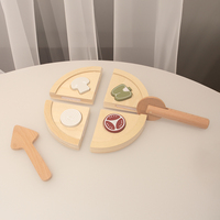 Juego de Juguete de Madera para Hornear Pizza UBM SWDX-0015 con Cortador de Rebanadas de Pizza y Pala para Niños Mayores de 3 Años