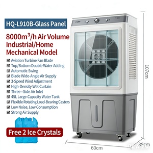 Refroidisseur d'air évaporatif portable 220W à alimentation CA, 3 vitesses, économie d'énergie, <span class=keywords><strong>climatiseur</strong></span> commercial en plastique - Product Image 3