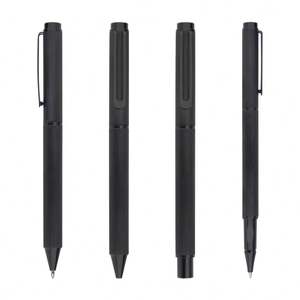Bolígrafo de Aluminio Negro Cepillado con Acabado Mate Personalizado, Bolígrafos de Punta Redonda / Bolígrafos de Rodillo / Lápiz Mecánico - Product Image 2
