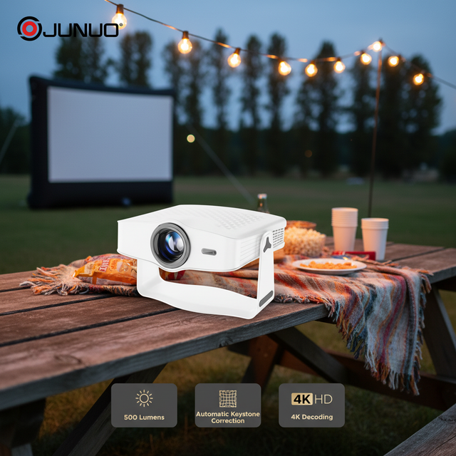 Best Sell Smart Projector 1080P 500 ANSI Lumens Android 14 Auto Focus 1GB 8GB WiFi BT 4K Video LCD Portable Home Theater