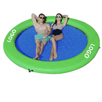 Hamac flottant gonflable en PVC robuste, anneau flottant, radeau de lac, chaise longue de piscine, plateforme de bronzage pour adultes, tapis de fête, détente, 5-10 personnes