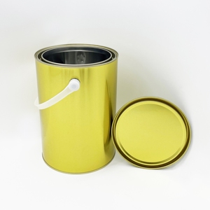 Seau métallique en étain recyclable de 4,5 L, taille et forme personnalisées, pour diluant chimique, peinture, hermétique, antirouille, marque JUWEI, 0,23 mm - Product Image 3