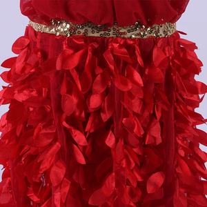 लाल स्लीवलेस लड़कियों के कपड़े बॉलरूम लैटिन फ्राइंग ठोस रंग लड़कियों के लिए - Product Image 5