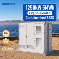 Sistem Penyimpanan Energi PV Terkontainerisasi LiFePO4 Berpendingin Cair 1250kW 1MWh 5MWh untuk Sistem Tenaga Surya Atap Komersial