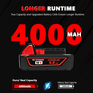 Batterie de remplacement haute performance victpower 18V 4000mAh, ignifuge, antidérapante, double protection, compatible avec les outils Milwaukee M18 - Product Image 5