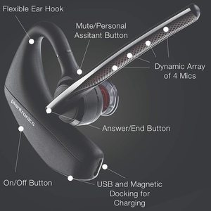 Paquete de Auriculares Bluetooth <span class=keywords><strong>Plantronics</strong></span> <span class=keywords><strong>Voyager</strong></span> 5200 UC con Número de Pieza Adicional: 206110-01 para Teléfonos Inteligentes, PC, MAC con RingCentra - Product Image 2