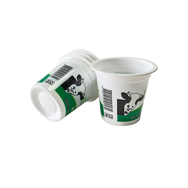 Reciclable personalizado mini plástico blanco PP congelado helado yogur taza contenedor