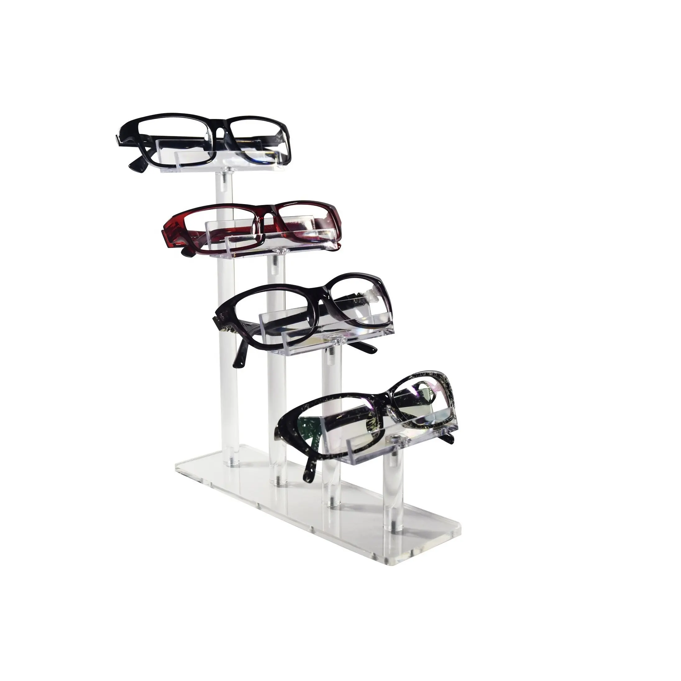 Deluxe Tier Clear Acrylic Sunglasses Eyeglasses Display Stand Holder Desktop Small Eyeglasses Display Stand With Led