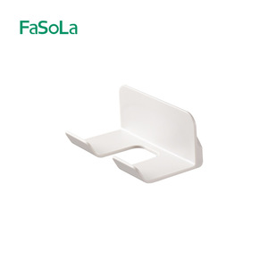 FaSoLa Hair Dryer Holder Wall Mounted Matte White Rectangle Durable Bathroom Storage Rack - Product Image 5