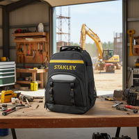 Sac à dos pour outils Stanley Essential 15L, résistant à l'eau, multi-compartiments, garantie de 3 ans, design compact pour le travail et les voyages