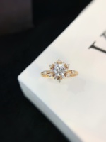 Bague halo de luxe en or 18 carats avec diamant de laboratoire rond motif flocon de neige, design floral soleil éclatant, élégante, bijou de mariage pour elle
