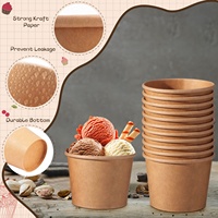 Gobelets à glace jetables biodégradables à paroi simple, gobelets en papier de qualité alimentaire compostables et écologiques pour la vente à emporter