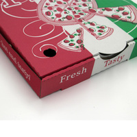 Flûte Ondulé Personnalisé Imprimé Taille Caja Para Pizza Conception Carton noir tranche Carton prix ondulé Pizza Boîte