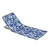 Tapis de plage pliable et léger pour pique-nique, réglable, portable, double usage (assis ou couché), résistant à l'humidité et au sable, 600D