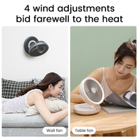Ventilateur de table/bureau mural LED portable USB rechargeable avec télécommande, 5V, 4 vitesses, personnalisable OEM/ODM