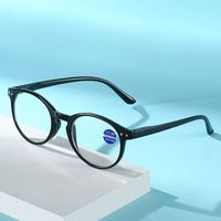 Lunettes de lecture anti-lumière bleue à charnières à ressort, rondes, noires, pour hommes et femmes, à prix de gros
