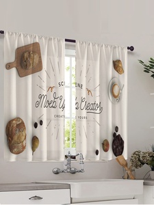 Bindi 2pcs 3d <strong>Kitchen</strong> Short <strong>Curtain</strong> Gourmet Pattern Waterproof and Oil Proof Blackout <strong>Curtain</strong> <strong>for</strong> <strong>Kitchen</strong> Window - Product Image 5