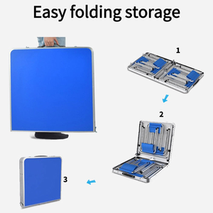 Thiết Kế Mới Chất Lượng Cao Nhôm Ngoài Trời Gấp Trọng Lượng Nhẹ Xách Tay Có Thể Điều Chỉnh Chiều Cao Dã Ngoại Cắm Trại Bảng Và Ghế Đặt - Product Image 3