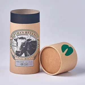 Alta Qualidade Food Grade Custom Kraft Paper Tubes Caixas De Embalagem De Chá Gift Cylinder Tube Box Para O Café