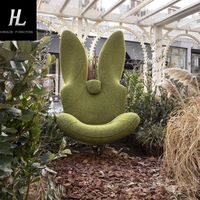 Fauteuil design nordique, chaise simple, chaise en forme de lapin, moderne et créative, avec dossier haut