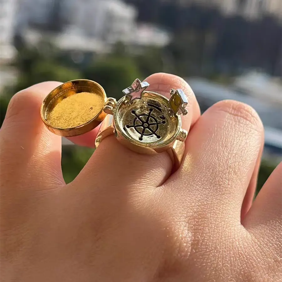 QIUHAN cincin pembukaan estetika Anime BFF, cincin tembaga emas/Mode baru dipersonalisasi teman terbaik selamanya cincin bintang berlapis lucu