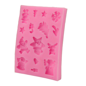 Moule <span class=keywords><strong>en</strong></span> silicone DIY pour décorations de Noël 3D : sapins, Père Noël, chérubins, flocons de neige, cloches, bougies, rennes, parapluies, bonhommes de neige, feuilles de houx - Product Image 4