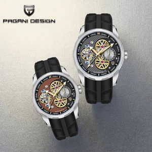 Nuevo Reloj Mecánico Automático PAGANI DESIGN YS-022 Tourbillon Skeleton para Hombre, Caja de Acero Inoxidable Luminosa - Product Image 4