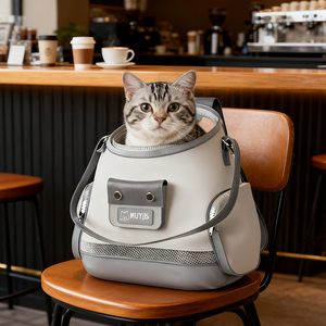 महिलाओं के लिए अनुकूलित ब्रांड पालतू वाहक कंधे बैग लक्जरी चमड़े की बिल्ली बैग - Product Image 2