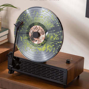 Creative Upright Gramophone Style Phonograph Player USB FM Radio BT Connection Desktop <b>Music</b> <b>System</b> <b>For</b> Living Room - Product Image 5