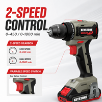 Outil de perçage 20V sans fil, sans balais, avec 20+1 réglages de couple, 0-450/0-1800 tr/min