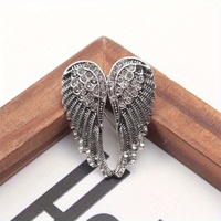 Broche simple en forme d'aile, accessoire de costume, mode féminine, haute couture, broche en strass, accessoire de corsage