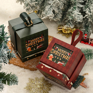 JOYWOOD Boîte cadeau de Noël festive pour emballer des pommes avec un design élégant de décoration de vacances - Product Image 2