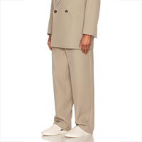 Pantalon droit décontracté tendance pour homme, de haute qualité, coupe classique, tissu peigné, imperméable, avec poche latérale
