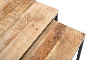 Modern Coffee <b>Table</b> Set Iron/wd Square Coffee <b>Table</b> Set Of 2 Living Room Furniture In Bulk Price Collection - Product Image 4