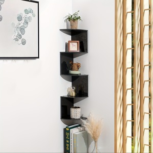 Estante de Esquina Hehuan de 5 Niveles, Estante de Almacenamiento Triangular Montado en la Pared para Uso en el Hogar, Oficina y Cocina - Product Image 2