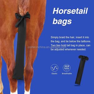 Bolsa trasera elástica, protector de cola de caballo transpirable, protección antideslizante, cierre de hebra, mantiene la cola limpia, protege el cierre, bolsa de cola de caballo - Product Image 4