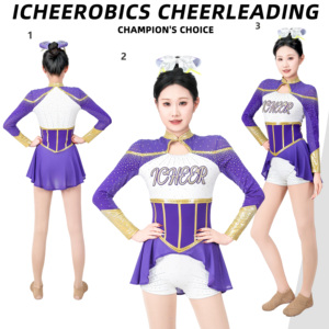 OEM dos tonos de color a juego Cheer Squad uniforme bajo MOQ 10 juegos de uniformes de porristas personalizados jóvenes - Product Image 4