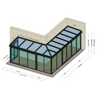 Fenêtres modernes en aluminium à double vitrage, vitrage pour véranda, jardin d'hiver, économie d'énergie, serres, véranda pour villa
